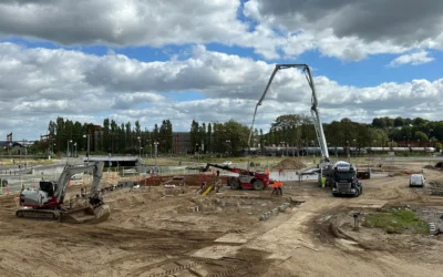 De første boligejendomme i Gammelhavn tager form